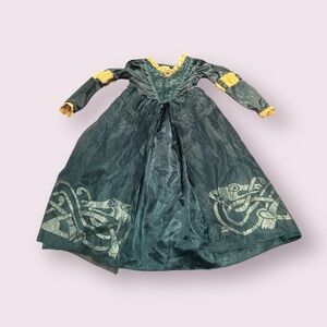 Girls Disney Store Brave's Merida Enchanting Green and Gold Kids Costume